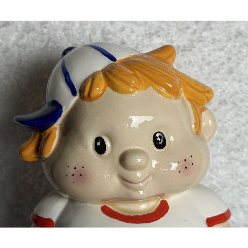 Vintage Baseball Boy Cookie Jar Made in Japan Ceramic
